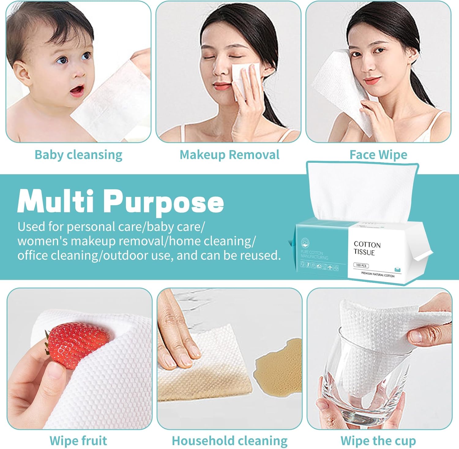Disposable Face Towel 600 Count, Soft Cotton Clean Towels, Biodegradable Disposable Towels, Skin Care, Makeup Remover, Wipes and Facial Cleansing 8 71ajd7kI80L. AC SL1500