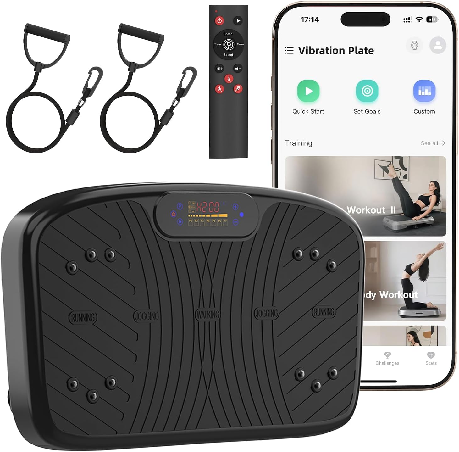 GDCOO Vibration Plate Exercise Machine, Vibration Plate Platform for Lymphatic Drainage, 200 Adjustable Speeds Power Shaping Waver Vibrating Plate Helps Weight Loss, Shaping, Home Training Equipment