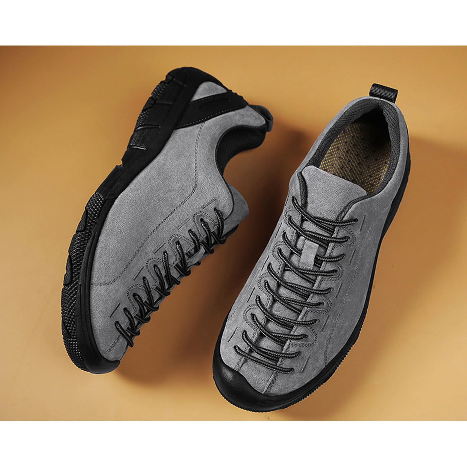 Męskie buty typu Oxford - Oddychające, sznurowane obuwie do chodzenia Na piesze wędrówki Podróże Casual Wspinaczka górska Czarny Brązowy Szary