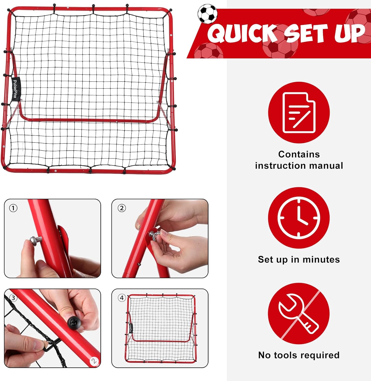 Kids Soccer Goals for Backyard - Pop Up Training Soccer Goals- Easy Set up Rebounder Gifts & Equipment for Kids and Youth， Switch Angle Soccer Training for Control, Passing Practice