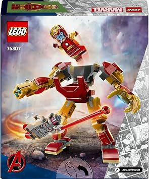 LEGO Marvel Iron Man Robot vs Ultron Creative Toy Making Set for Superhero Lovers Ages 76307-6 and Over, Birthday Gift (101 Pieces)