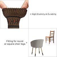 Vista 4 de uxcell Calcetines para patas de silla, 16 unidades, calcetines de muebles de punto, protectores de pies de mesa para suelos de madera (marrón oscuro)