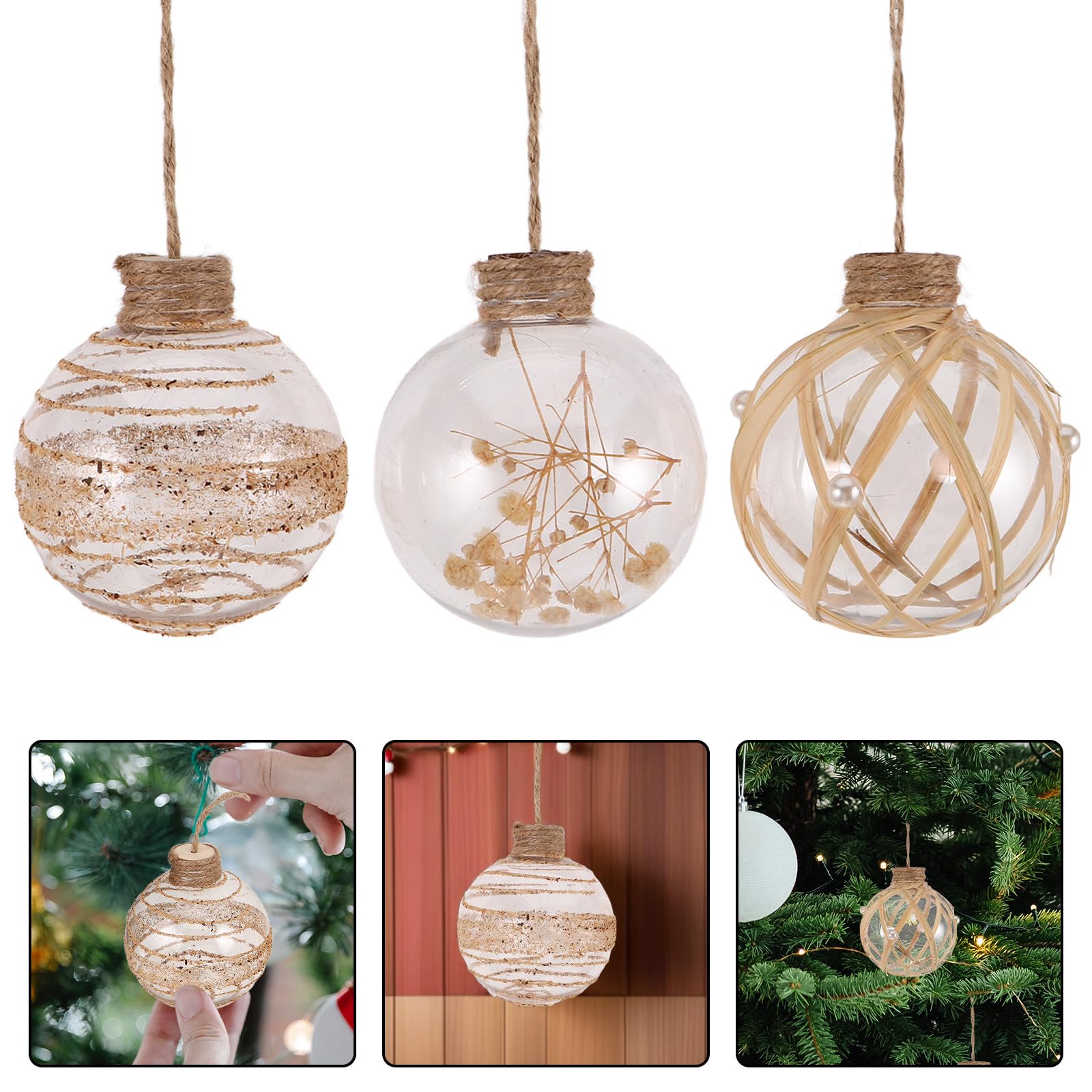 Toyvian 24 Pièces Petites Boules de Noël en Plastique Transparent avec