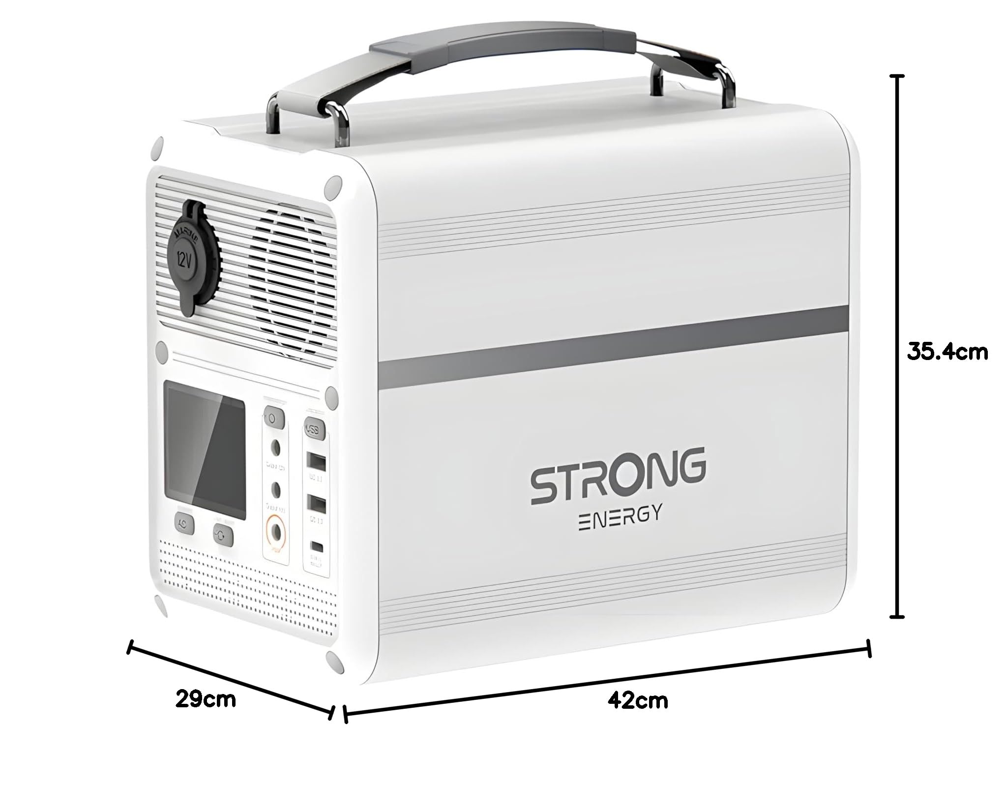 STRONG P500 Stazione Elettrica Portatile, Batteria LFP 460,8Wh, Generatore Solare 500W Peak, Ricarica Solare/DC/Auto, Tecnologia MPPT, Protezione BMS, QC3.0+PD100W per Campeggio, Viaggi ed Emergenze