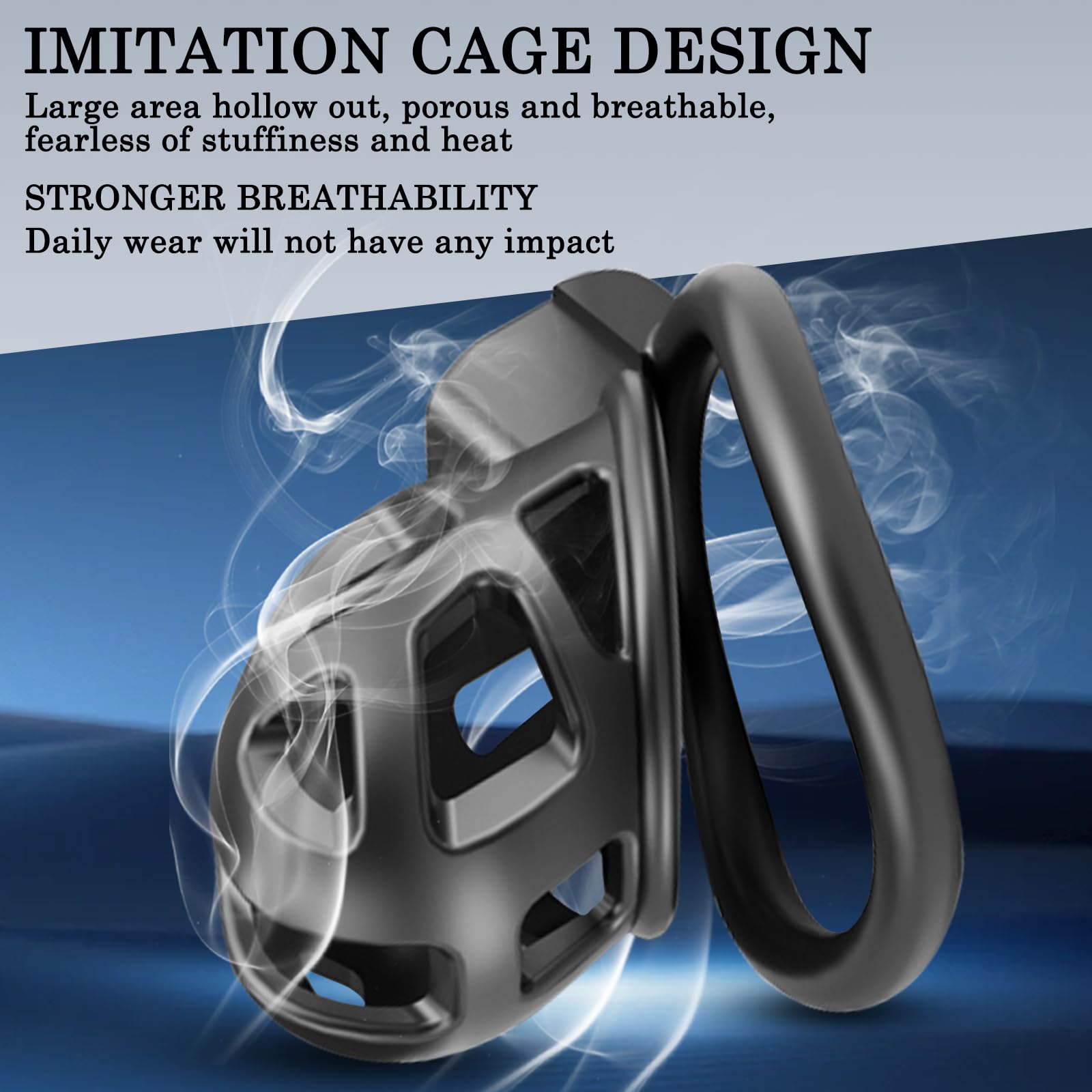 BDSMAGE Jaula castidad para Prevenir Erección, juguetes sexuales hombre, chastity cage con 3 anillo pene, Jaulas de Pene bdsm Juguetes Eróticos Para Adultos (S)