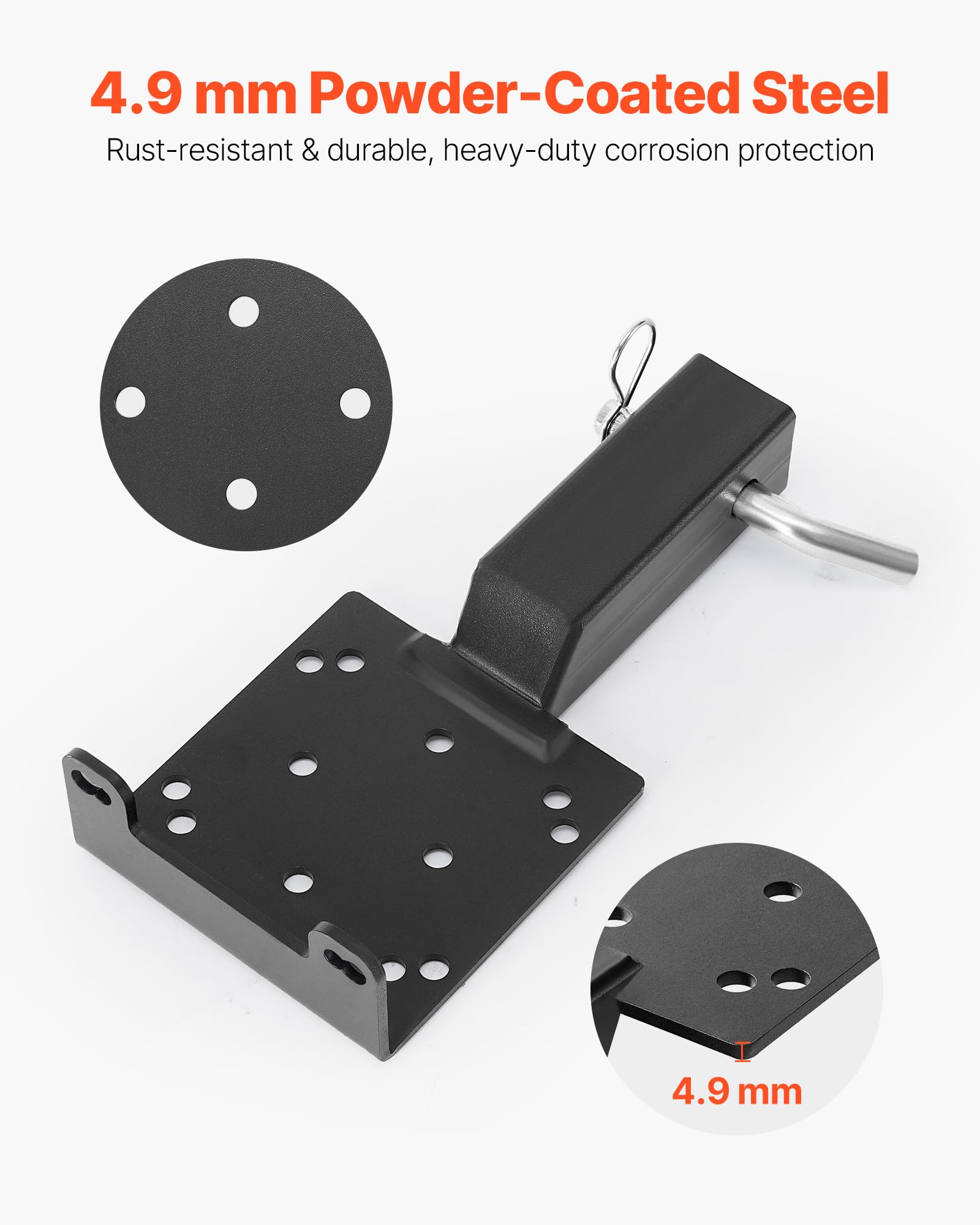 VEVOR Supporto per Verricello per Veicoli, Capacità di Carico di 1633 kg Attacco per Verricello per Gancio di Traino con Ricevitore da 50,8 mm Acciaio Verniciato a Polvere, per Pick-Up ATV UTV, Nero
