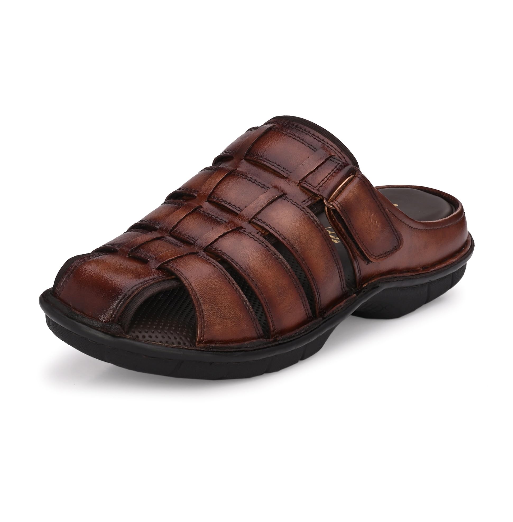 HITZ Mens Brown Leather Comfort Slippers - 5 (B0C7L1NSD9) Amazon Price History, Amazon Price Tracker