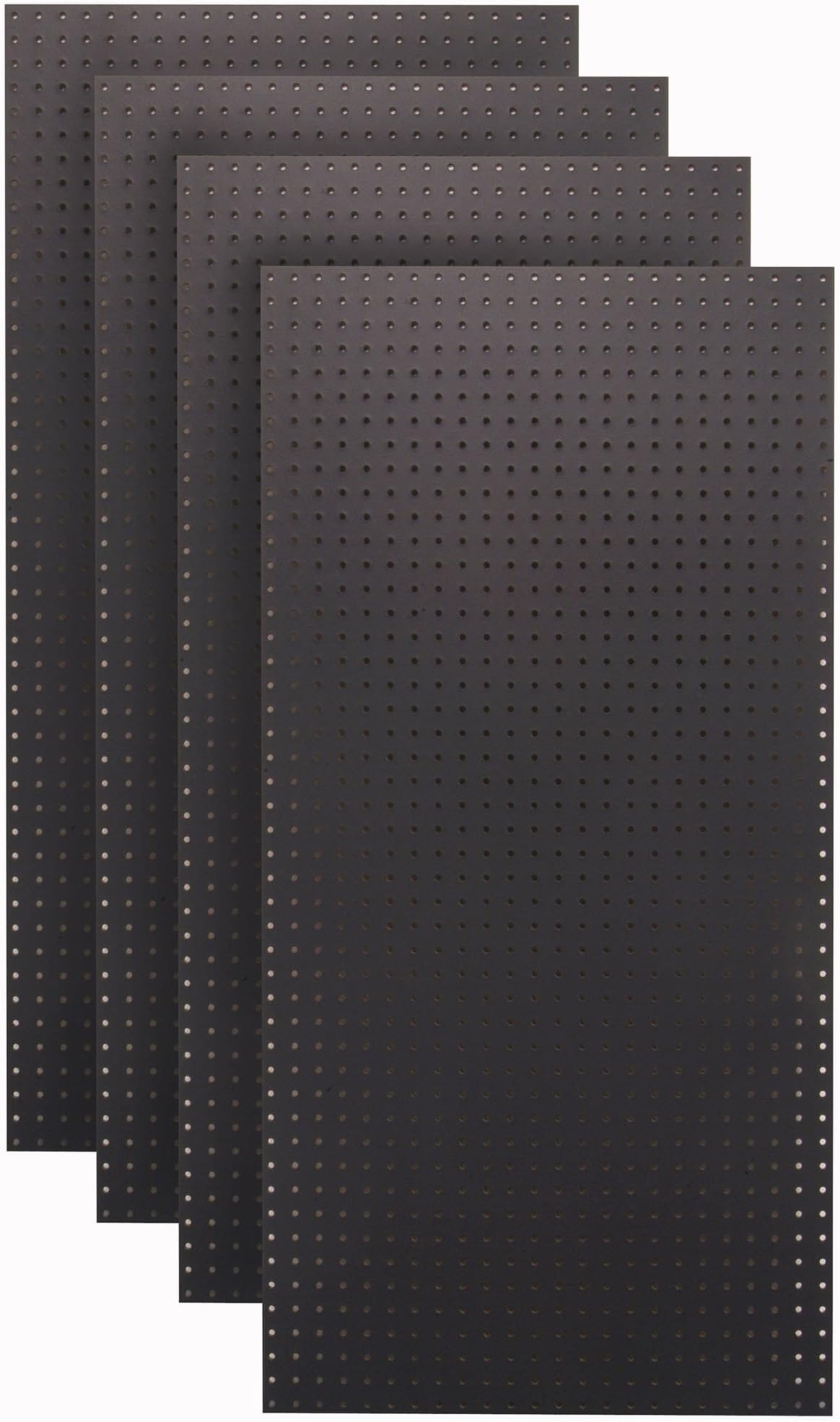 Tempered Wood Pegboard TPB-4BK 24-Inch W x 48-Inch H x 1/4-Inch D Custom Painted Heavy Duty Round Hole Pegboards, Jet Black