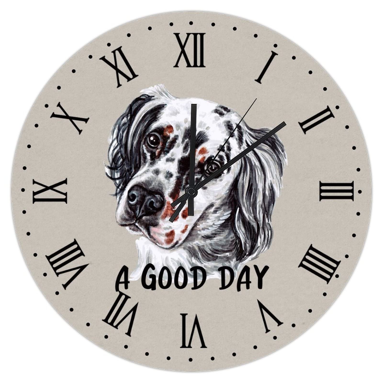 Horloge murale A Good Day style toscane 38 cm pour amoureux des chiens