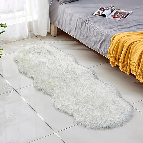 Miniatura 30 de Alfombra de piel sintética ultrasuave de 2 x 5 pies, 17 colores de piel de oveja sintética, alfombra lanuda para sofá, cojín de asiento, alfombra