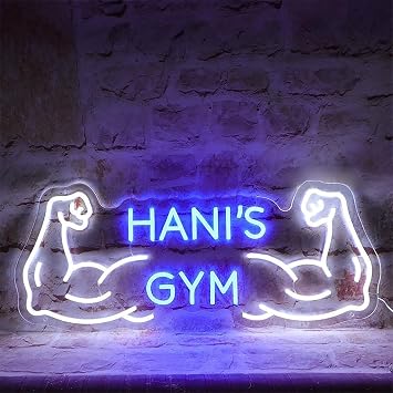 Hanis Gym LED Neon Sign for Wall Decor USB Adjustable Brightness Living Room Bars Pub Club Gatherings Art Wall Decor