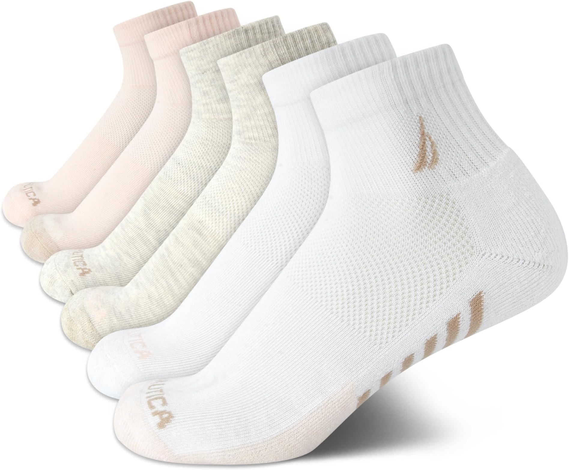 NauticaWomen’s Quarter Socks - 6 Pack Performance Cushioned Comfort High Quarter Athletic Socks for Women (Sizes: 4-10)