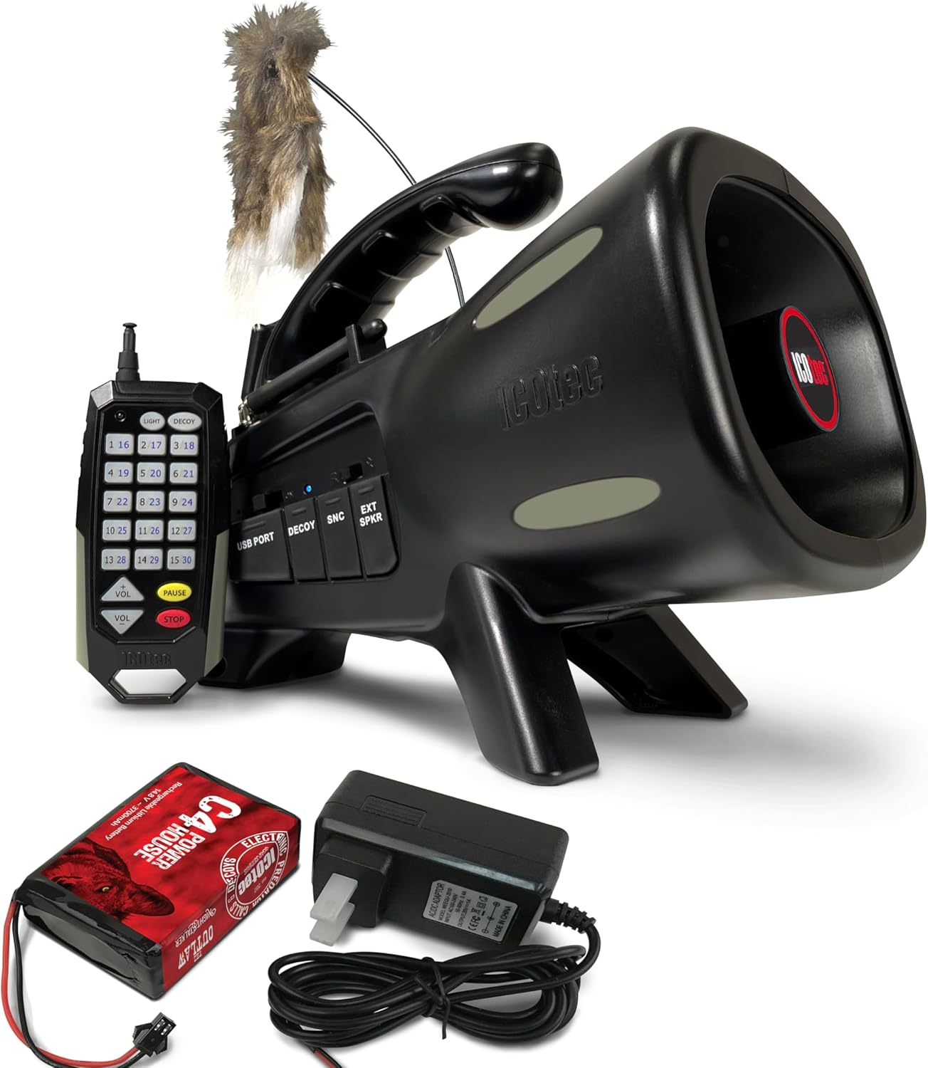 Icotec Renegade+ Programmable Predator Call with Bluetooth and a C4 Power House Rechagreable Lithium Battery