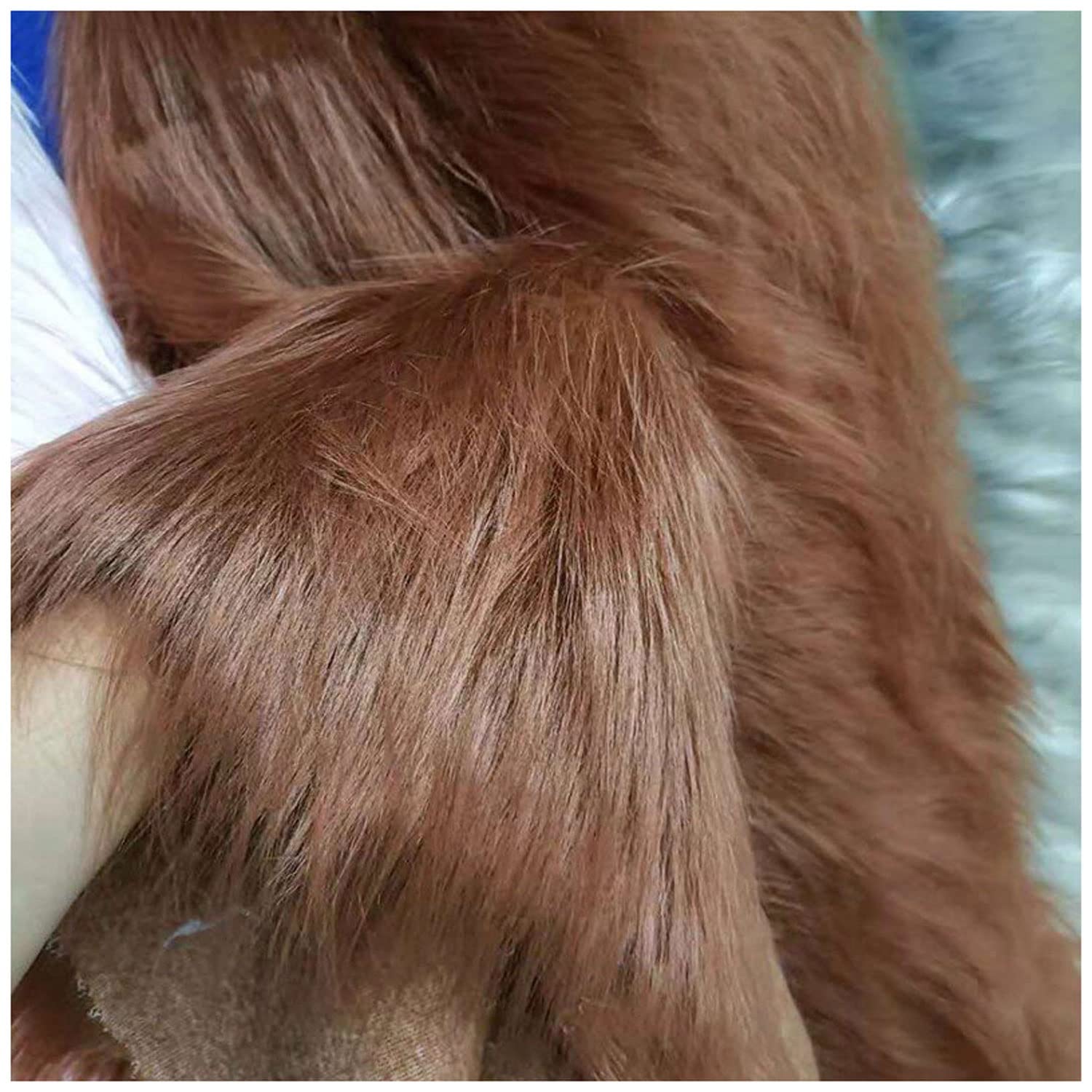 Faux Fur Fabric 180 cm x 50 cm Craft Furry Fabric for Sewing Apparel, Rugs, Pillows, and More Faux Fluffy Fabric, Half Yard (Color : Brown1)