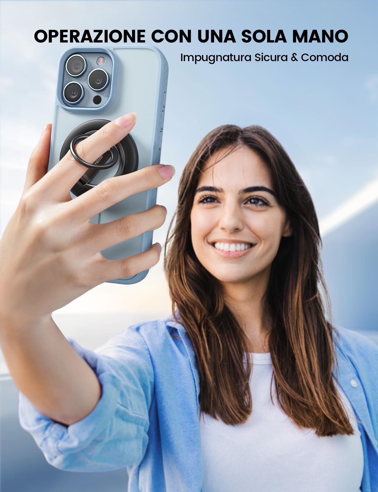 Lamicall Supporto Magnetico Anello Cellulare per MagSafe - 2025 [Doppia Cerniera Migliorata] 360° Rotazione, con Anello Metallico, Portacellulare Magnetico per iPhone 17/16/15/14/13Pro Max, Android