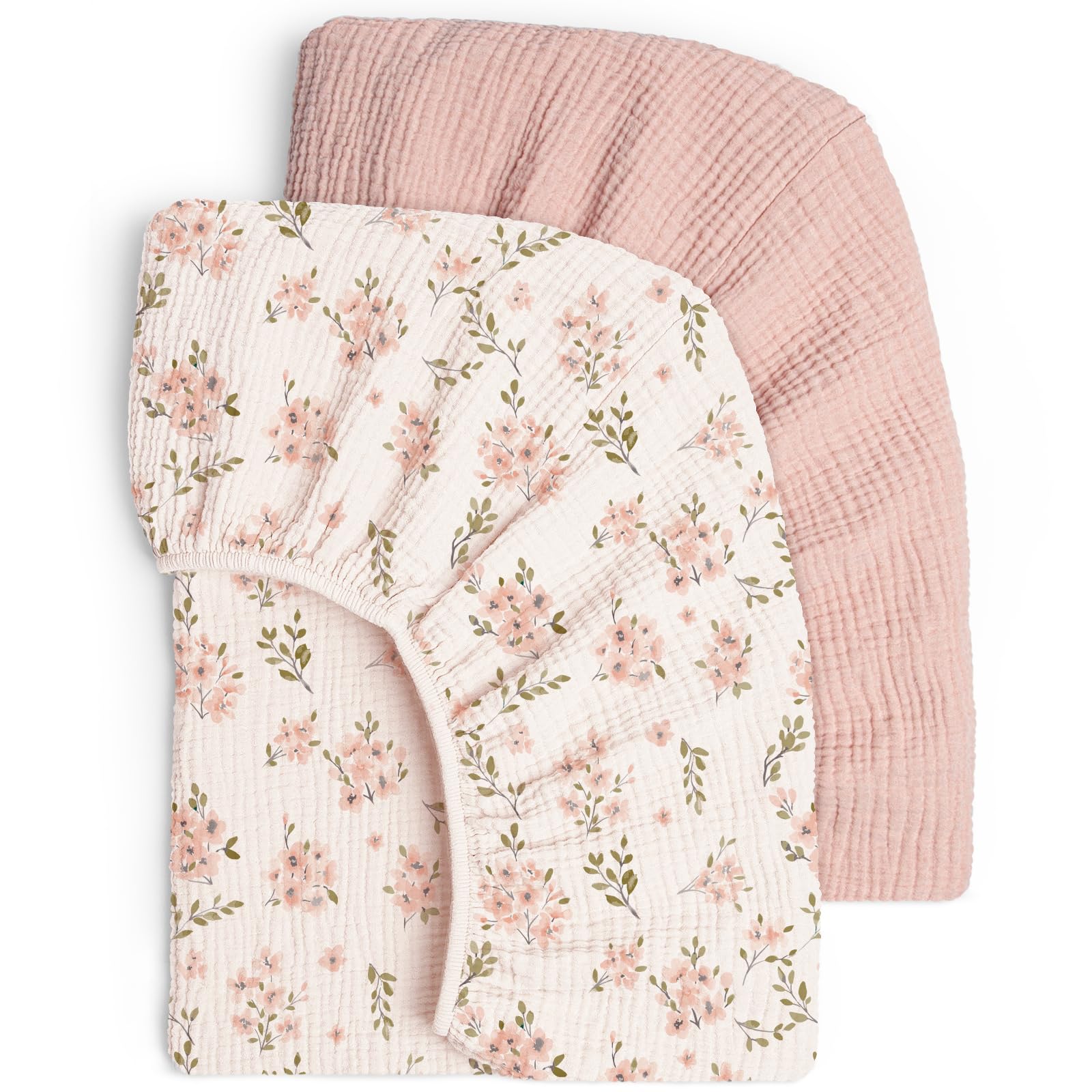 lulumoon Muslin Mini Crib Sheets: Pack and Play Sheets 38" x 26"