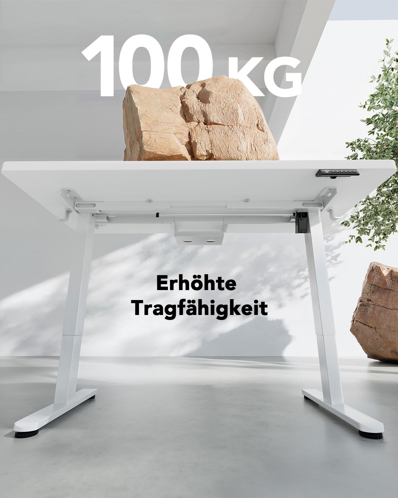 HUANUO Höhenverstellbarer Schreibtisch 160x80cm,25MM Ganze Tischplatte mit Bürstenloser Motor,Ergonomischer Steh-Sitz Tisch Stehpult,Einfache Montage Elektrischer Stehschreibtisch für Homeoffice