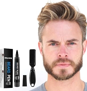 lápis barba, intensificador barba longa duração, à prova água e à prova suor, caneta barba com pincel, crie barba, bigoe sobrancelhas com aparência natural Sritob