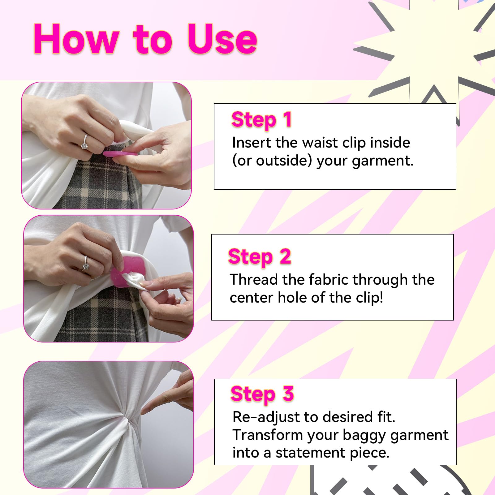 Cinch Clip Dress Fitting Clips 12Pcs Silicone Cincher Clips For Women -  Hidden Waist s For Dresses, Shirts & Tops Shirt Cincher For Women Clothing  Cincher Clip