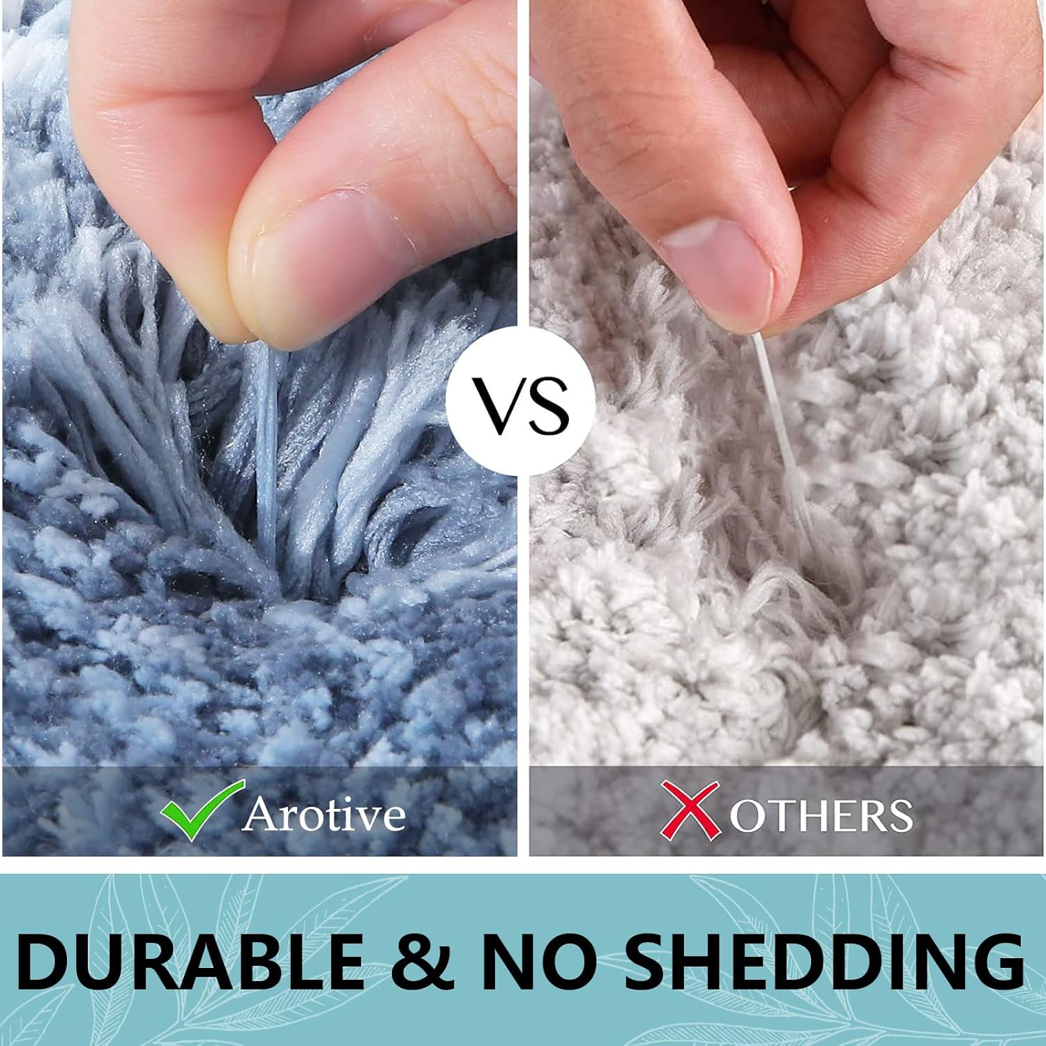 Arotive Microfiber Bathroom Rugs 2 Pieces, Bath Rug Size 24x16 and 47x17 in Light Blue, 2 Item Bundle