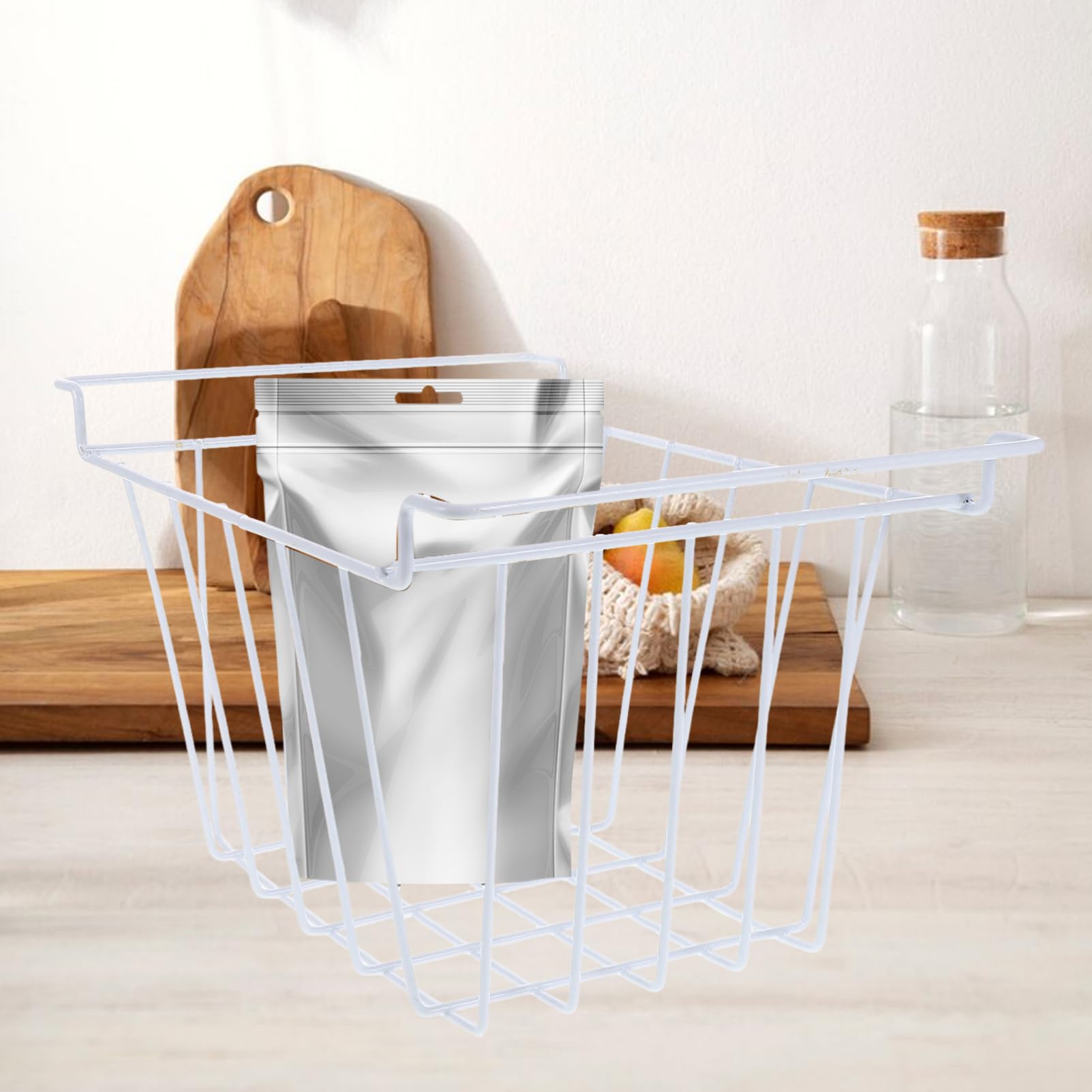 Alipis Cestino in Ferro per Congelatore Grande capacità e Design Multifunzionale, Cestello Elegante per Organizzare Frigorifero e Freezer in Cucina