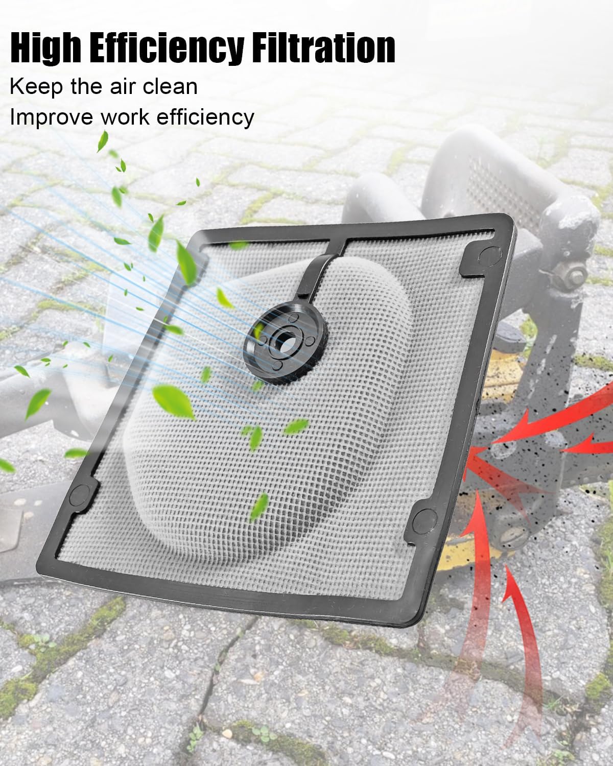 3Pcs 214226 Air Filter Fit for Mcculloch Pro Mac 605 610 650 655 690 Eager Beaver 3.7 Timber Bear 3.4 Chainsaw, Air Cleaner Replace 95213 3108