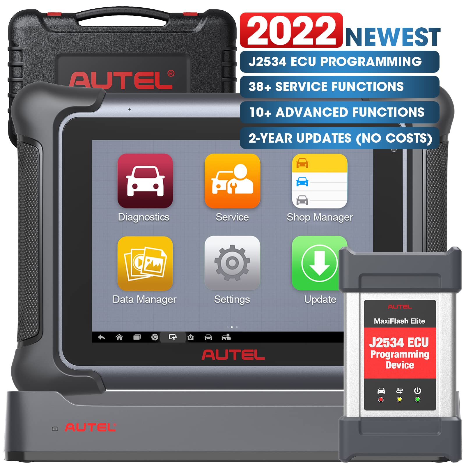 Autel MaxiSys Elite with 2 Years Free Update, 2022 Top J2534 ECU Programming & Coding, 38+ Service F