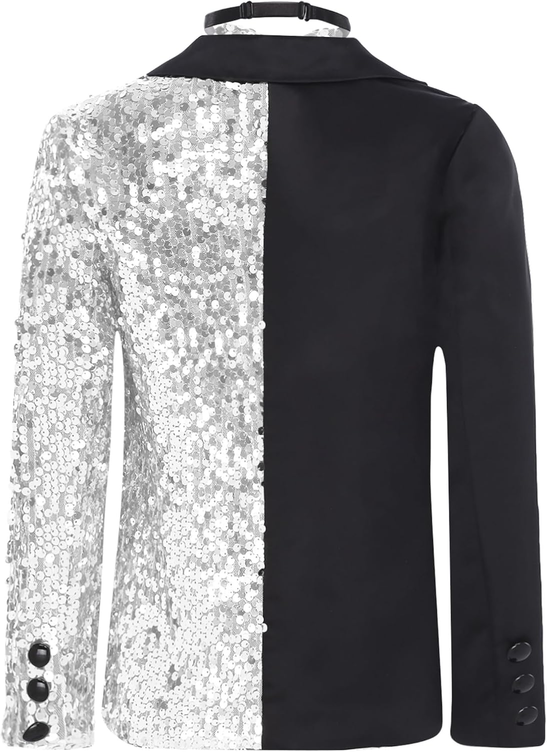 YiZYiF Boys Sequins Blazers Slim Fit Glitter Suit Jacket Formal Blazer with Bow Tie for Party Prom 6-16 Years