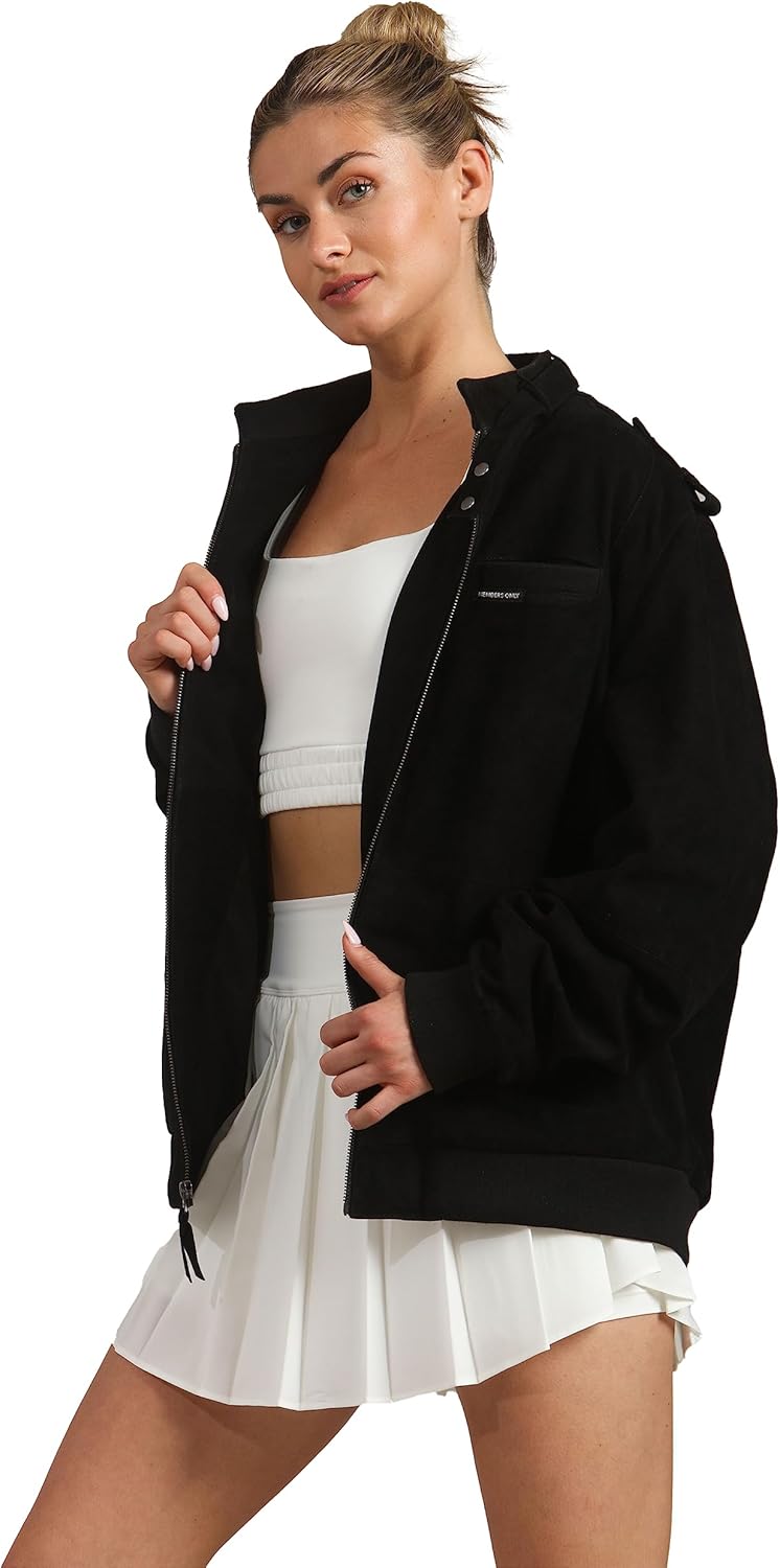 Members Only Women's Soft Suede Iconic Oversized Jacket