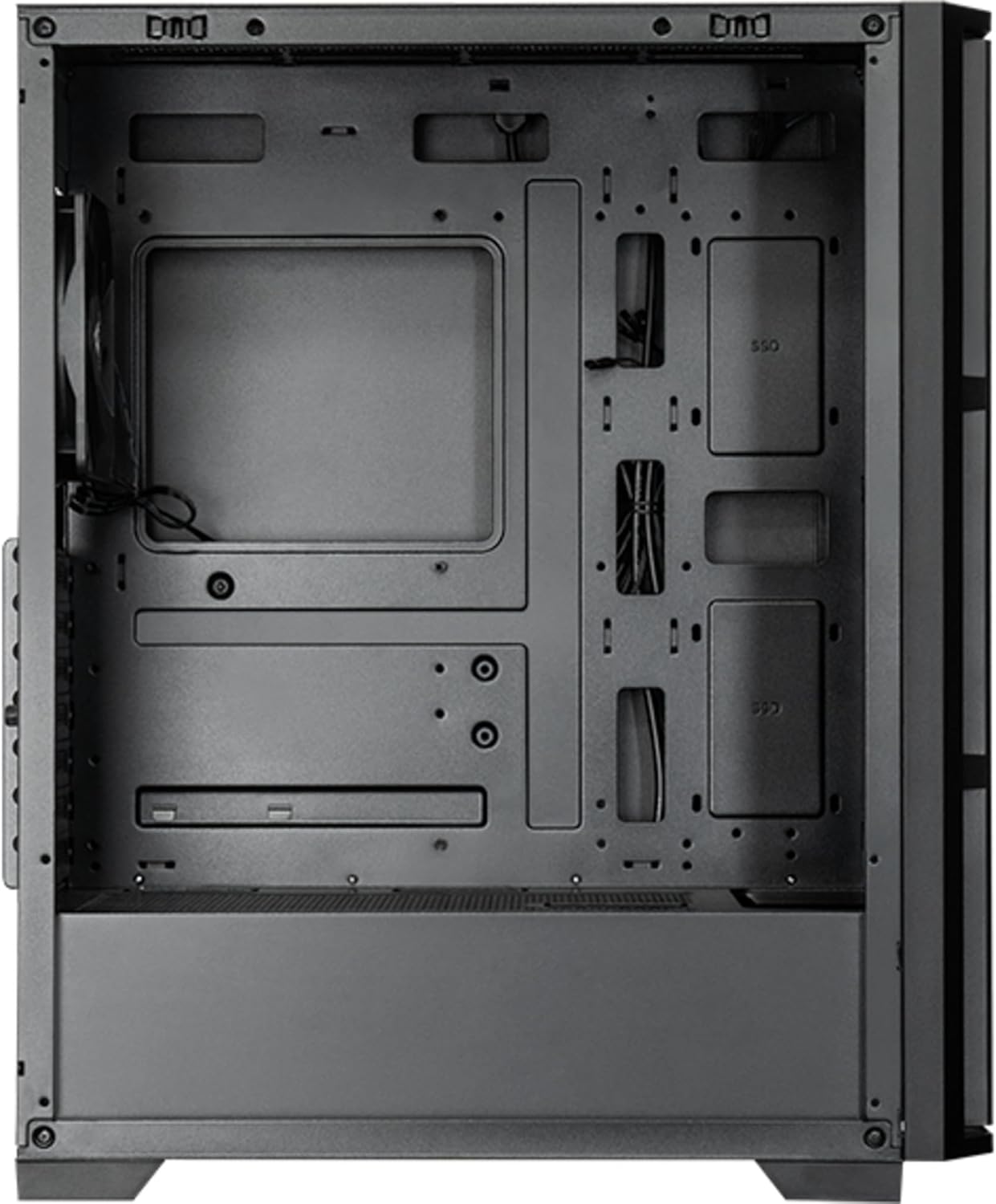 Chieftec AS-02B-TG-OP Midi Tower PC Case, interior view of main compartment