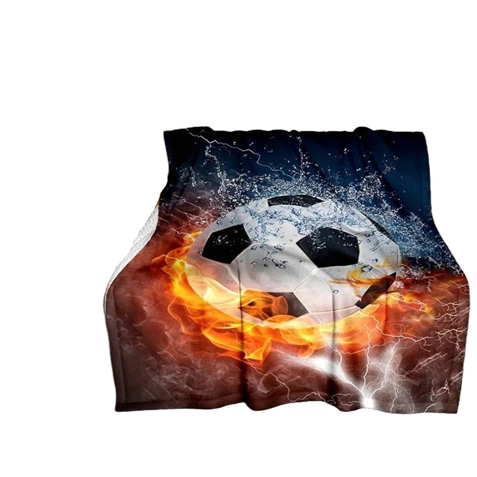 WSQHAO Water Fire Football Blankets - Lightweight for Sofa, Bed, Travel, Camping, Living Room, Office for Bed Couch(150x200cm-60x80in)