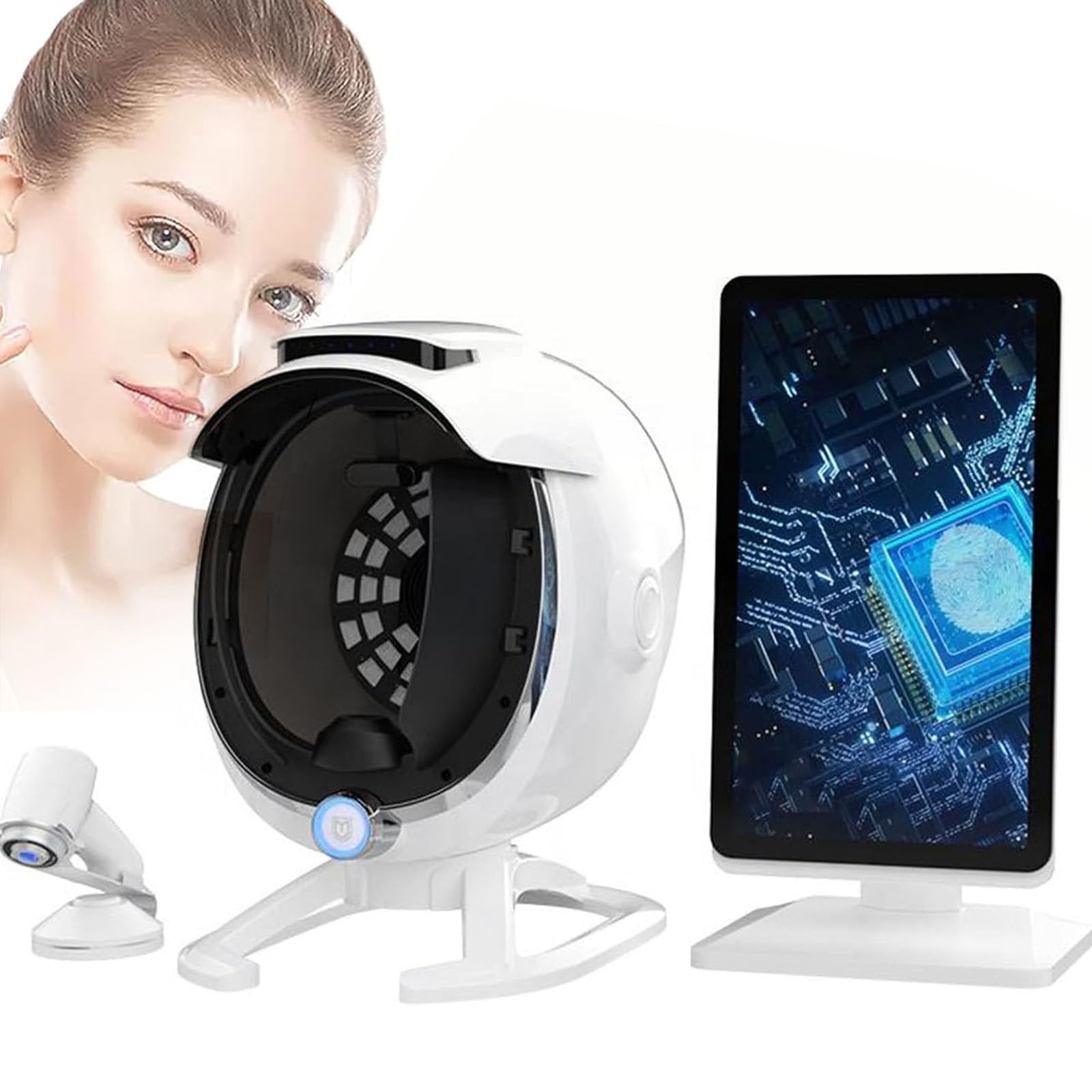 ZXSYYDS Professional Skin Analysis Machine,8-Spectrum Facial Scanner w/15.6"/21.5" Touchscreen for Spa/Salon,Detects Pore, Wrinkle, Pigment for Personalized Skincare 21.5in
