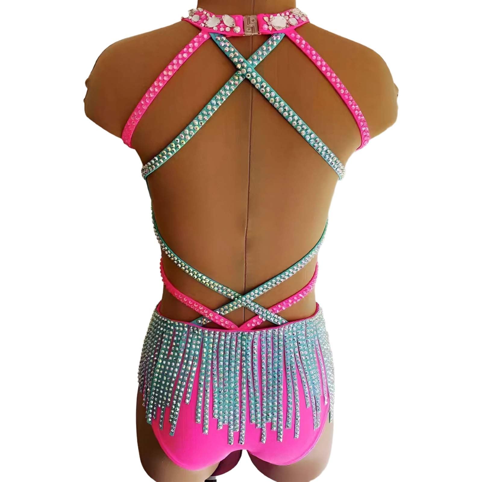 Strój do Tańca Latino Damski Spandex Siatka Frędzle na Zawody Scena