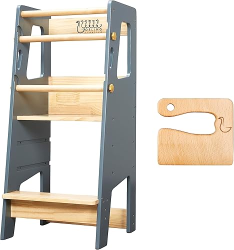 Torre de pie para niños pequeños Taburete Montessori seguro para niños pequeños, torre perfecta para aprender nuevas habilidades Ayudante ideal