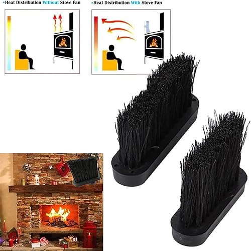 Miniatura 7 de PETSTIBLE Juego de 2 piezas de cepillo de hogar, cabezal de repuesto oblongo, juego de repuesto para chimenea de fuego, estufa de leña