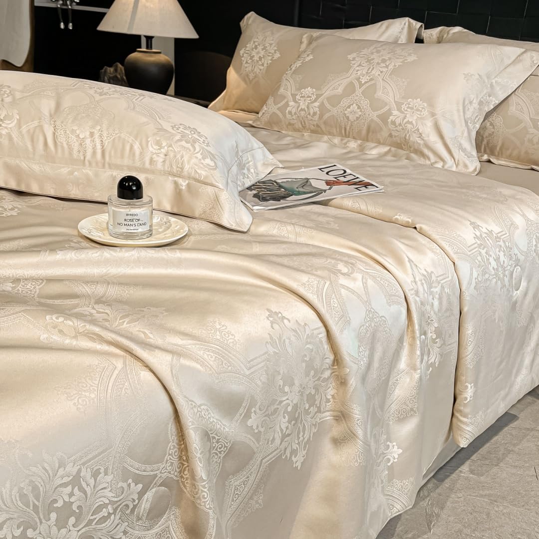 Trapuntino Copriletto Reversibile, Coperta Leggera Estate Copriletti Trapunte Leggera Fresco Copriletto Trapuntato per Letto Singolo Letto Matrimoniale (B Crema,180x220cm)
