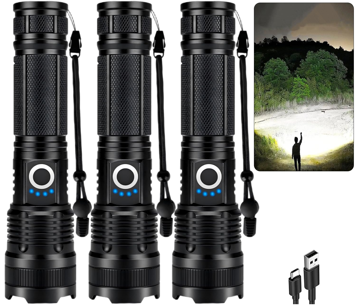 best low cost rechargeable flashlight ECLINCO 3 Pack High Lumens, 990,000 Lumens Super Bright LED Flashlights with Adjustable Focus, 5 Modes, IPX7 Waterproof Powerful Flashlight for Camping, Hiking, Home : Sports & Outdoors Tumi Alpha Bravo Davis making it easy to outdoorrecreation Color:Chartreuse Back Ghost Ayu