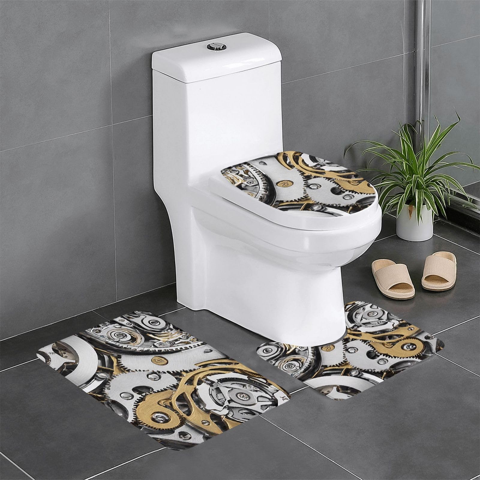 Tapis de salle de bain antidérapants lot de 3 pour une décoration originale et sol sécurisé