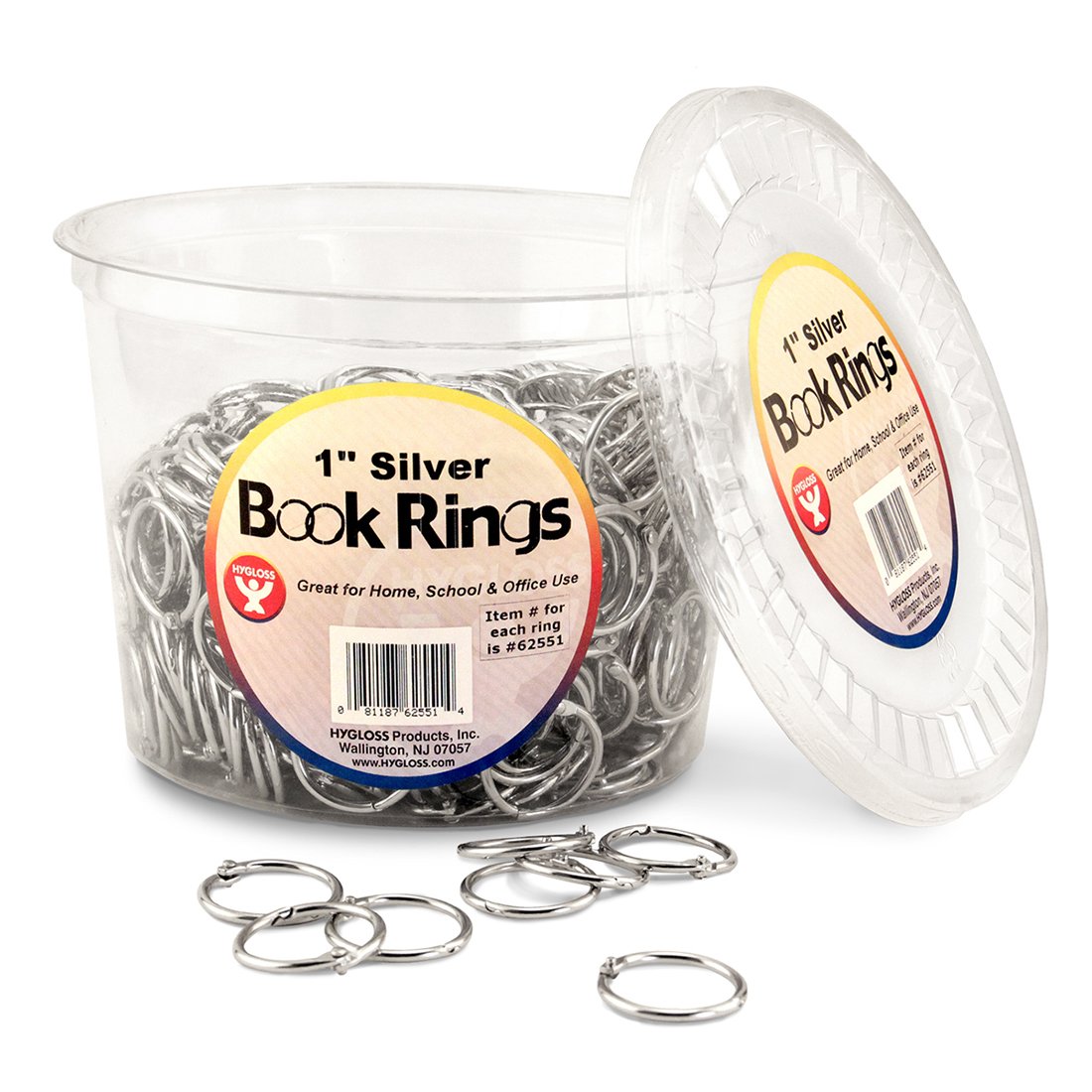 HYGLOSS Book Rings - 500 Pack, 1-Inch Silver Binding Rings For Crafts, Classroom, And Organization