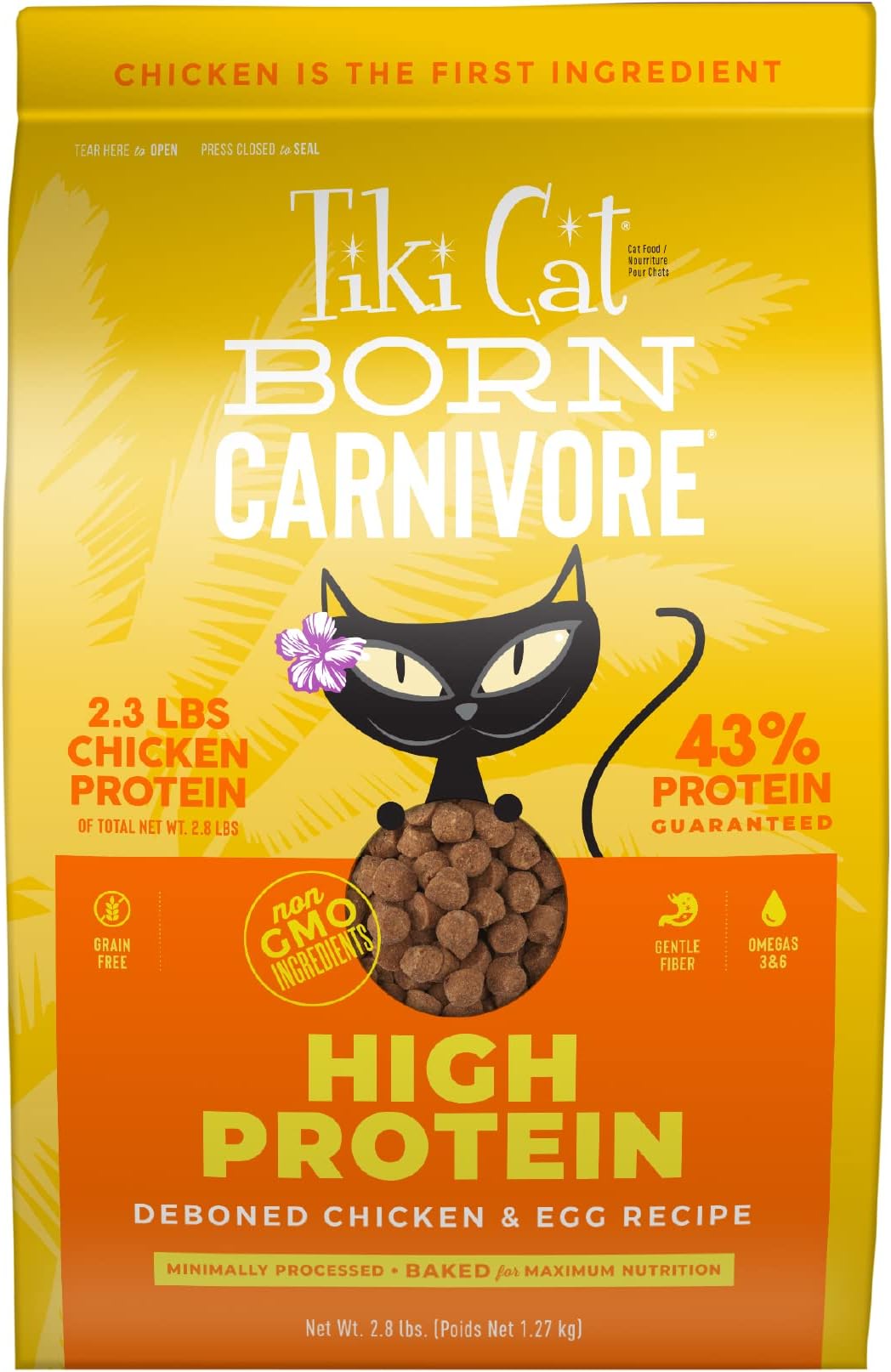 Cat Born Carnivore Grain Free Dry Food, Chicken & Herring Non-GMO Recipe 2.8 lbs.