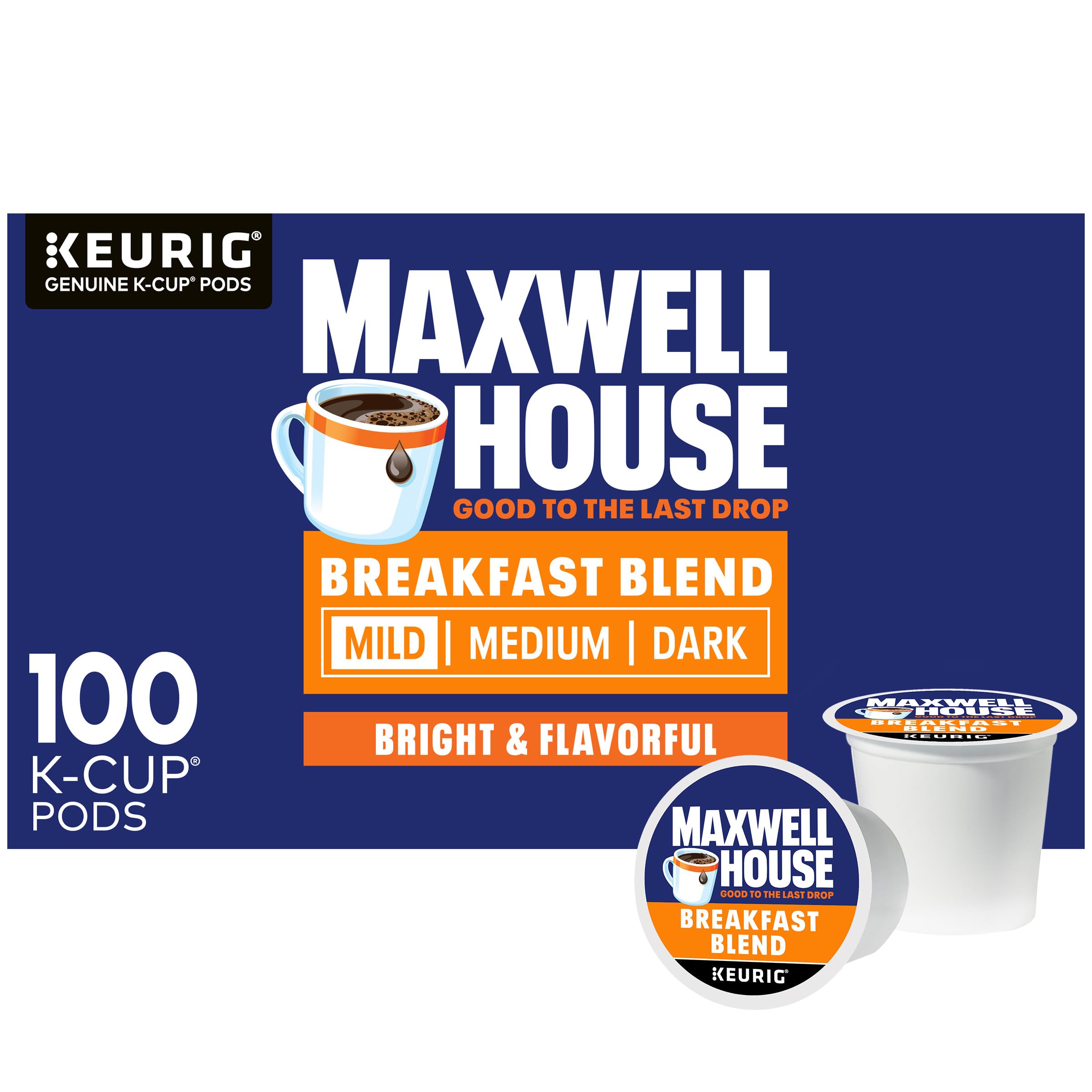 MAXWELL HOUSEBreakfast Blend Mild Roast K-Cup Coffee Pods, 100 ct Box