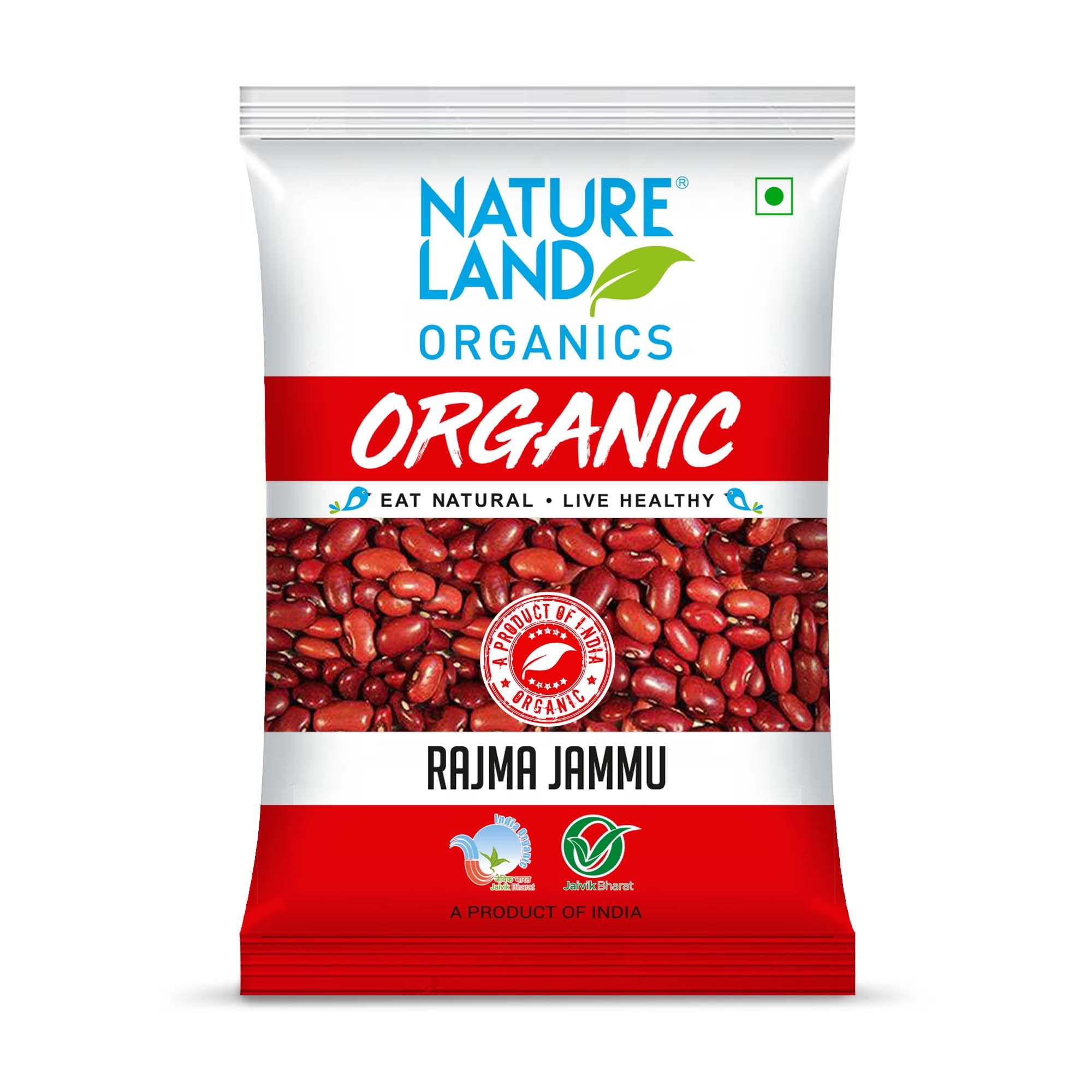 Natureland Organics Rajma Jammu 500 Gm - Organic Healthy Rajma