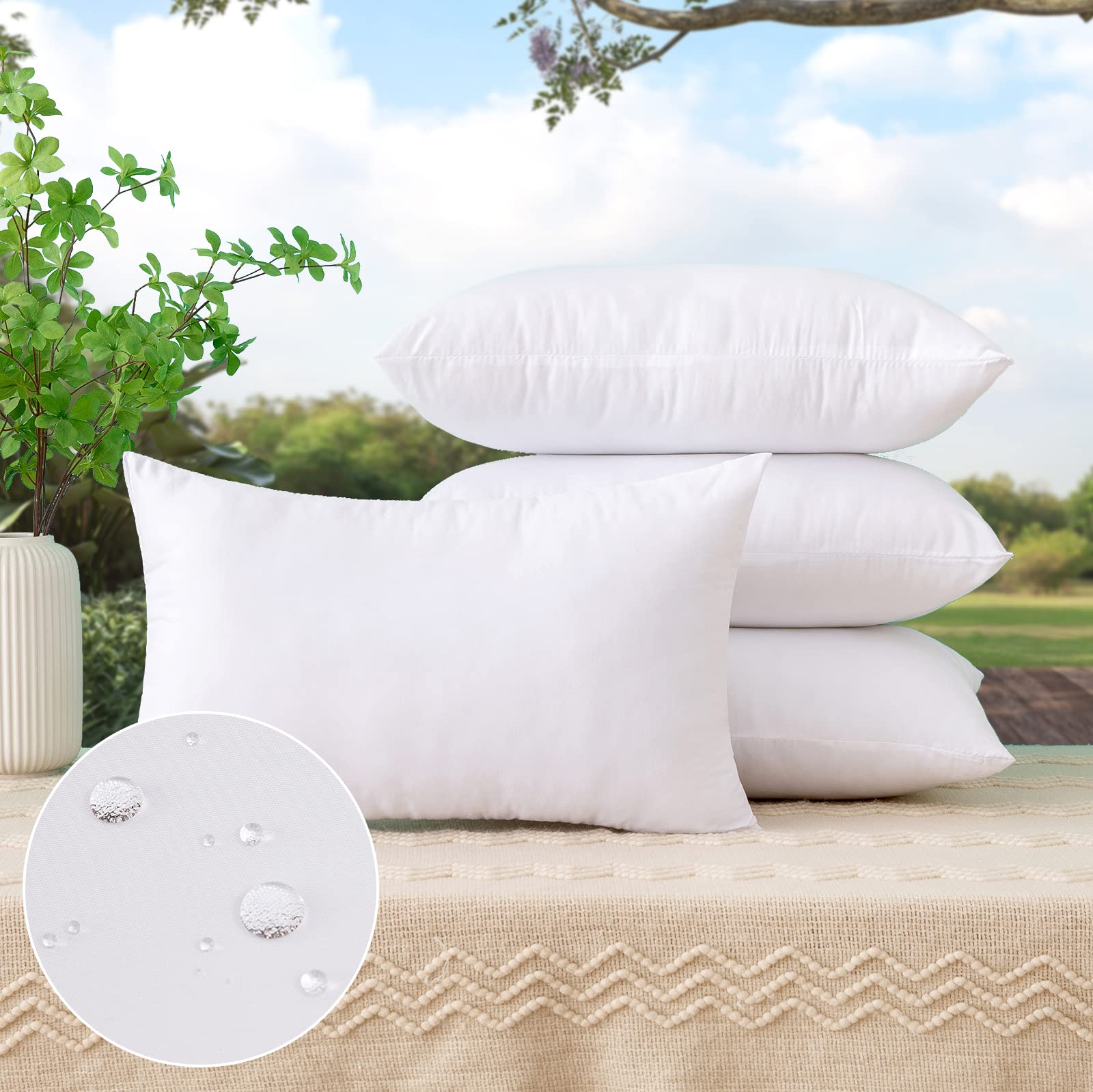 Woaboy Outdoor Throw Pillow Inserts