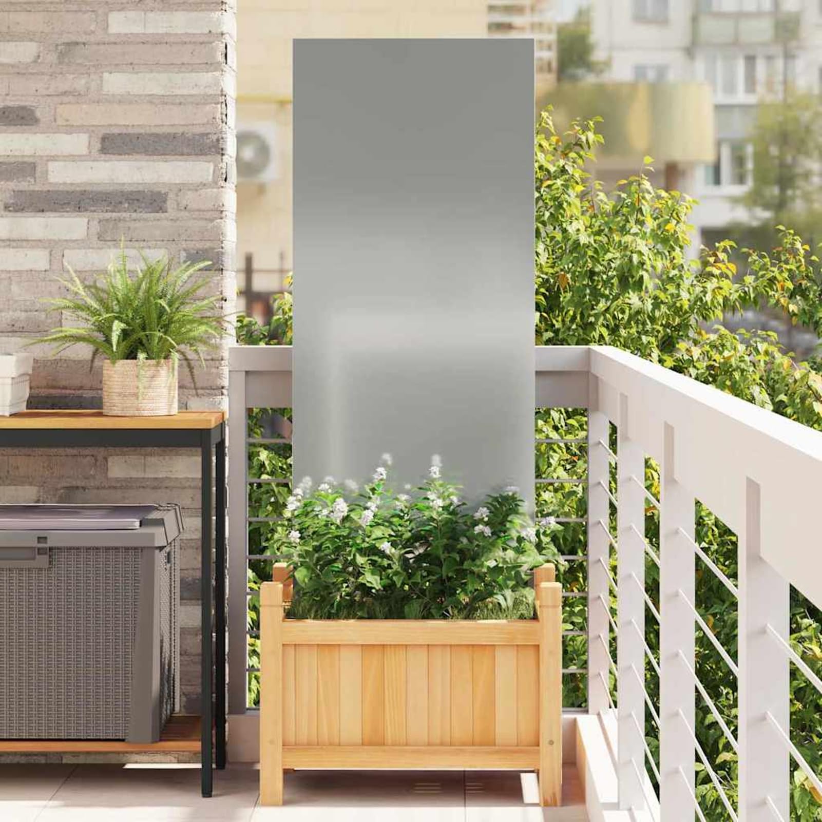 Gecheer Garten Sichtschutz-Leinwand Silber 50 x 140 cm Verzinkter Stahl, Sichtschutz Metall Sichtschutzwand Gartendekoration Zaun für Garten876292