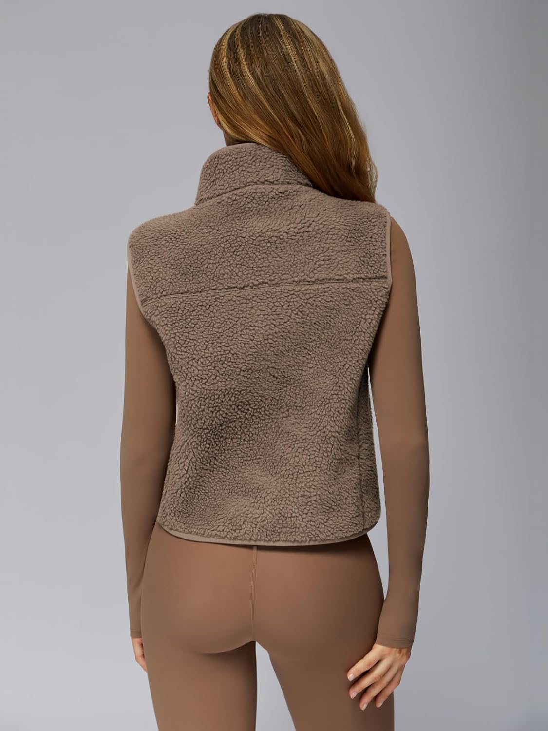 Women’s Fleece Zip Up Vest | Soft Sherpa Warm Sleeveless Jacket with High Collar | Outerwear for Fall Winter - Image 5