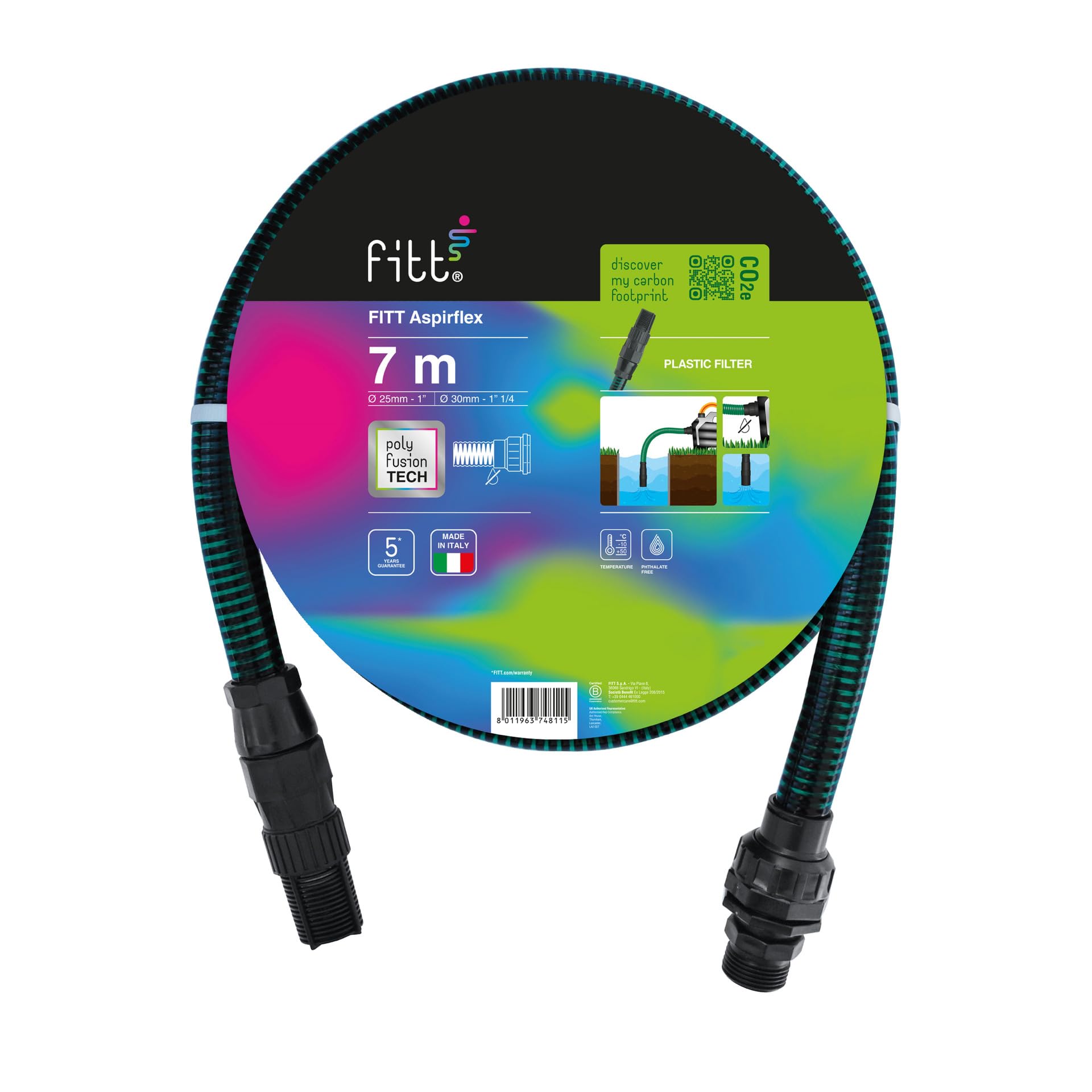 FITT ASPIRFLEX 7m Saugschlauch – Komplettset für Pumpen mit Polyfusion-Tech
