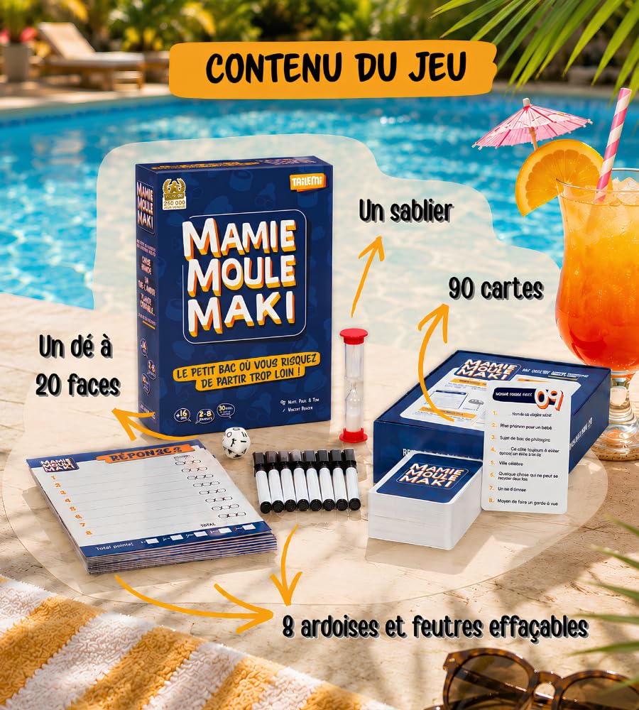 Abuela Molde Maki - El Juego de Mesa Donde te arriesgas a irte Demasiado lejos! Pequeña Bandeja revisada Ideal para Fiestas, cumpleaños, Vacaciones | ¡Locas Risas garantizadas! De 2 a 8 Jugadores
