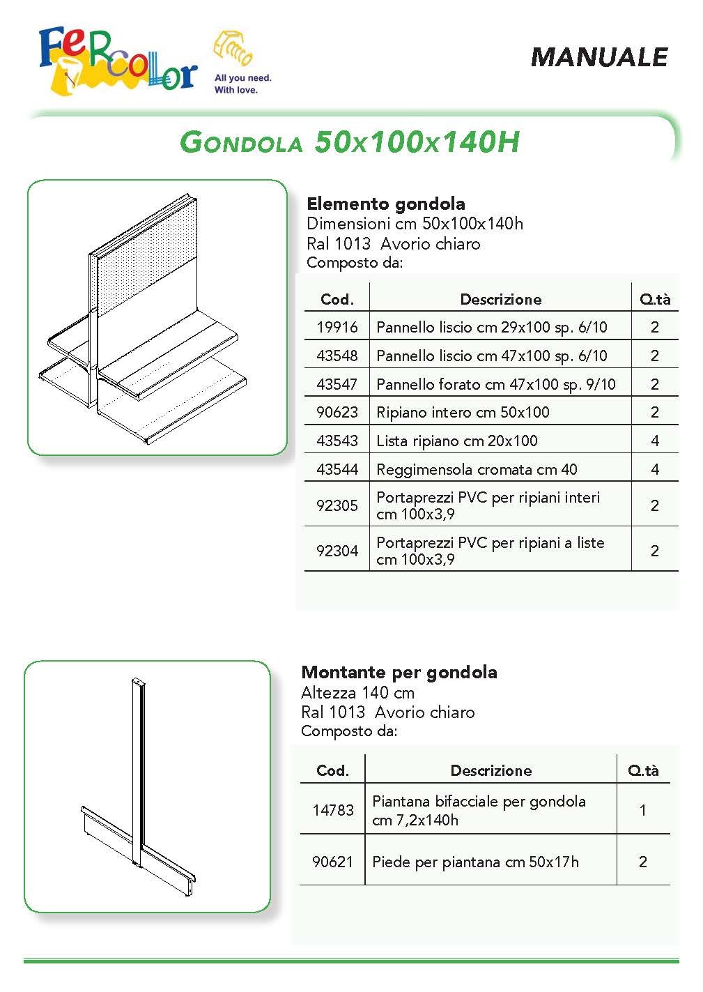SCAFFALE GONDOLA 50X100X140 H