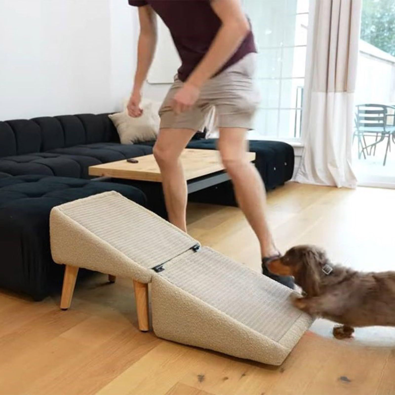 Rampa ottomana multifunzionale per animali domestici, con struttura e design ergonomico (A, 45 x 43 x 21 cm)