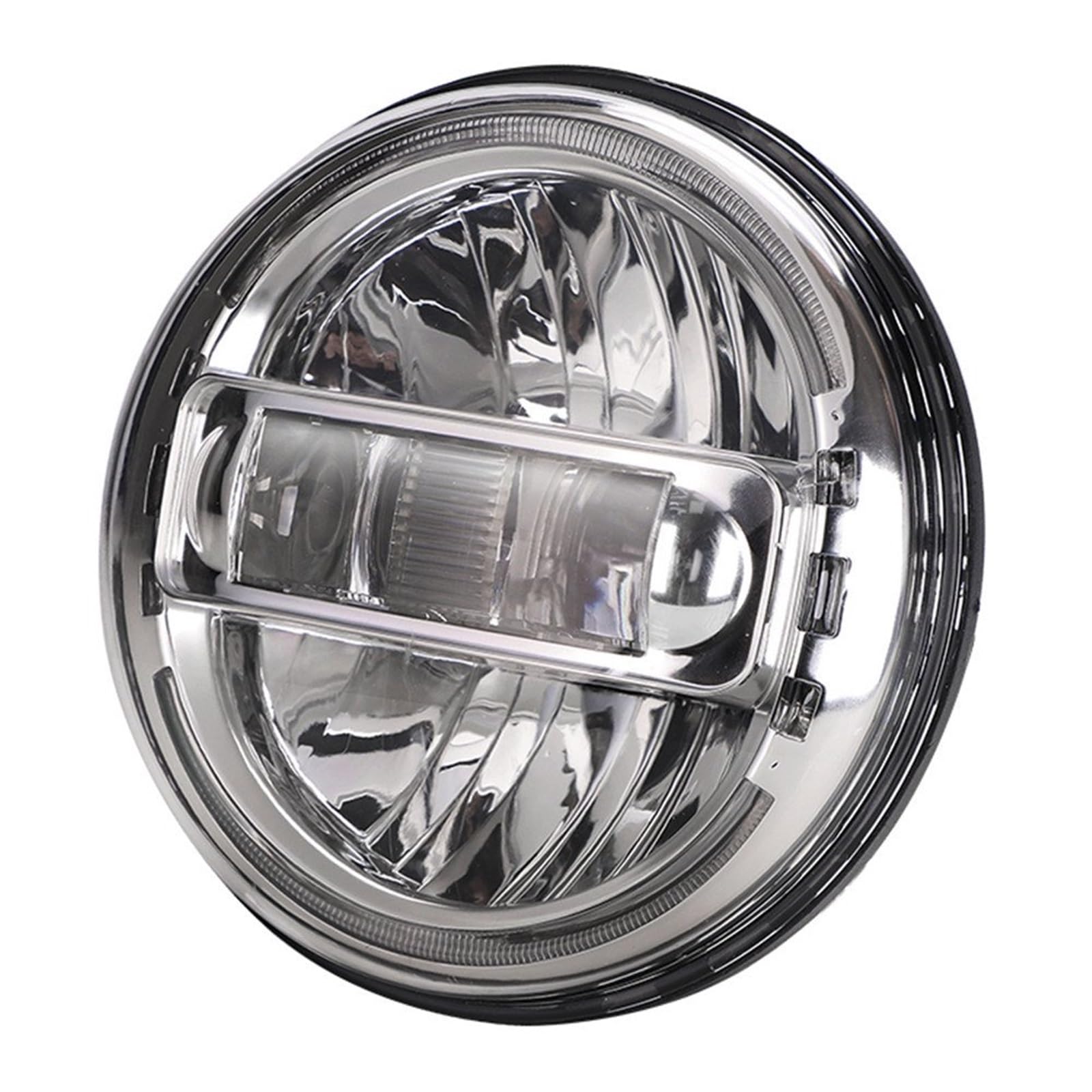 Faro Moto Per FLSTFBS Per FLD Per FLHR LED Fendinebbia | Faro rotondo a LED per moto da 7 pollici DRL H4 Faro per FLSTFBS Per FLD Per FLHR Per FLHTC Per FLHR Per FLHRSI